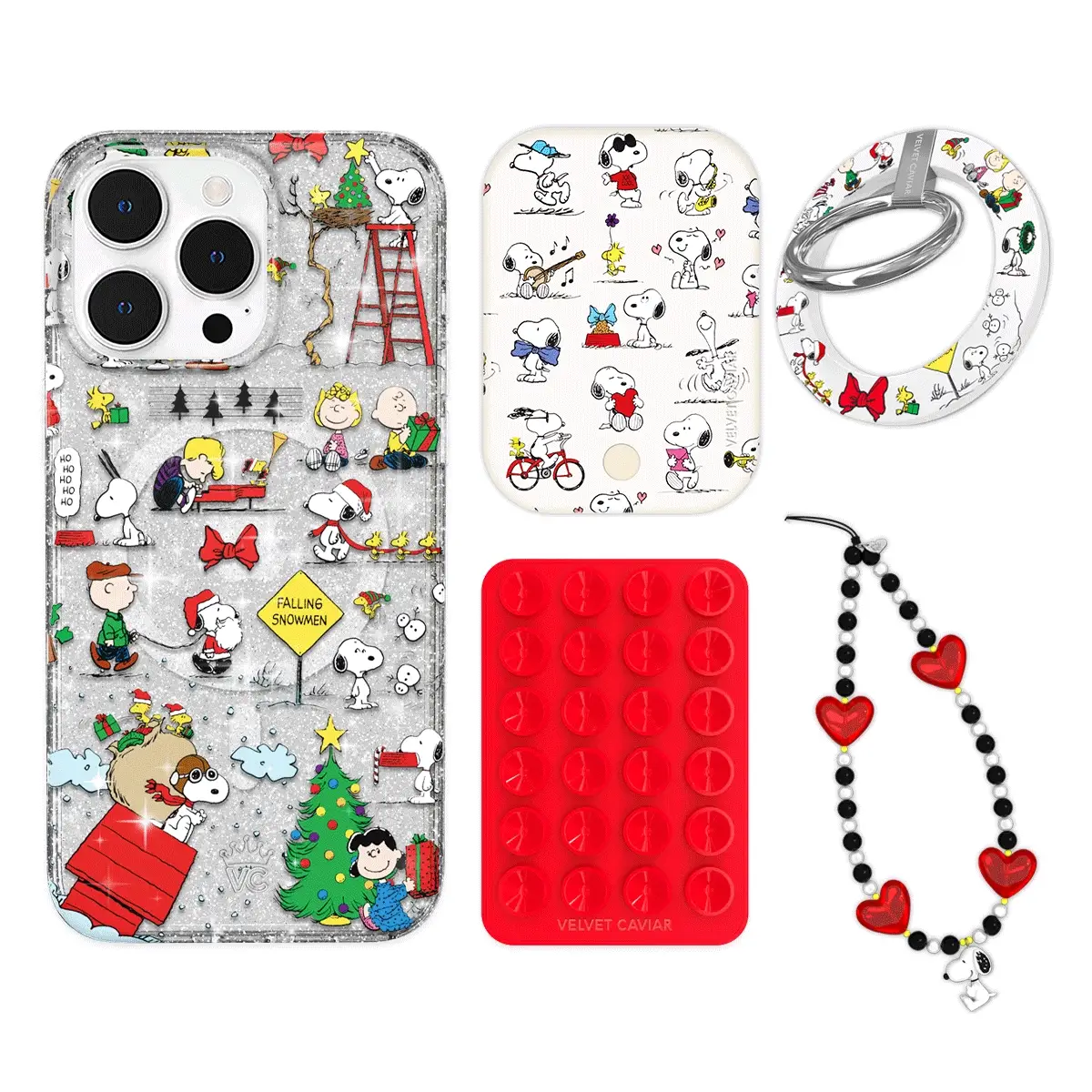 Snoopy Christmas Glitter iPhone Bundle Set - Grip - Image 12