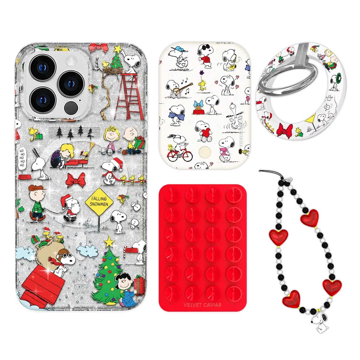 Snoopy Christmas Glitter iPhone Bundle Set - Grip - Image 15