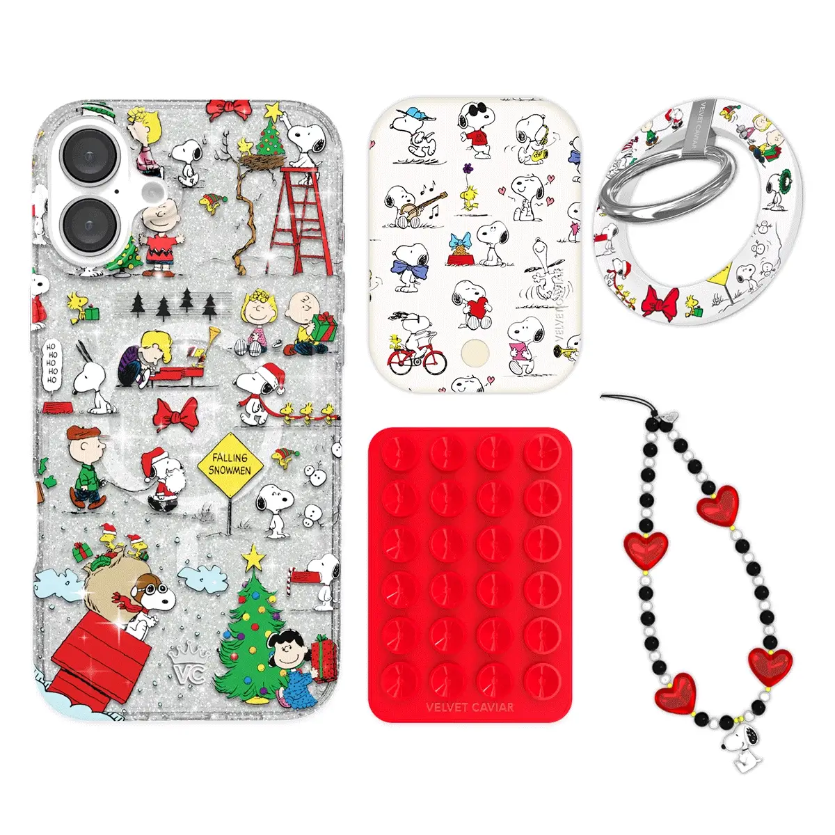Snoopy Christmas Glitter iPhone Bundle Set - Grip - Image 2