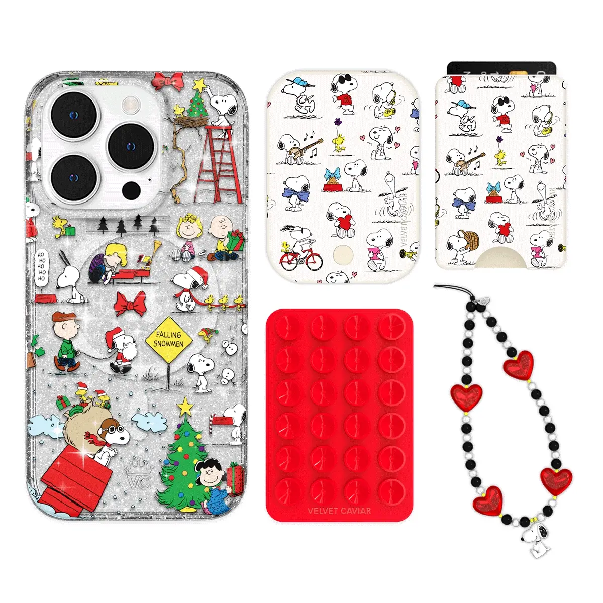 Snoopy Christmas Glitter iPhone Bundle Set - Wallet - Image 11