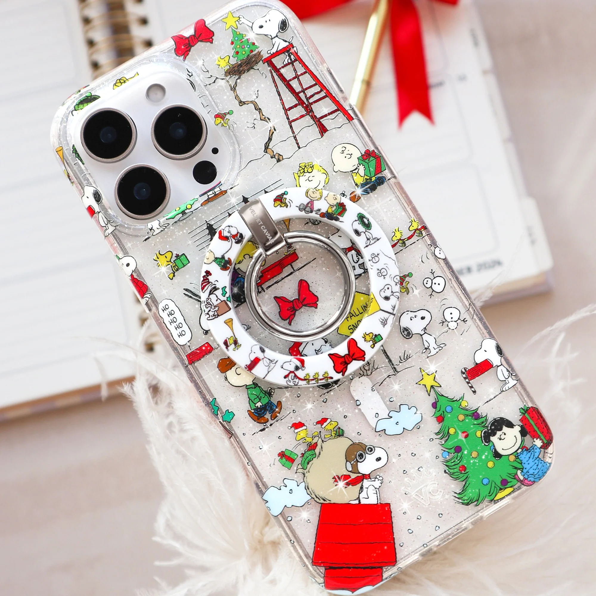 Snoopy Christmas Glitter MagSafe Grip Ring - Image 2