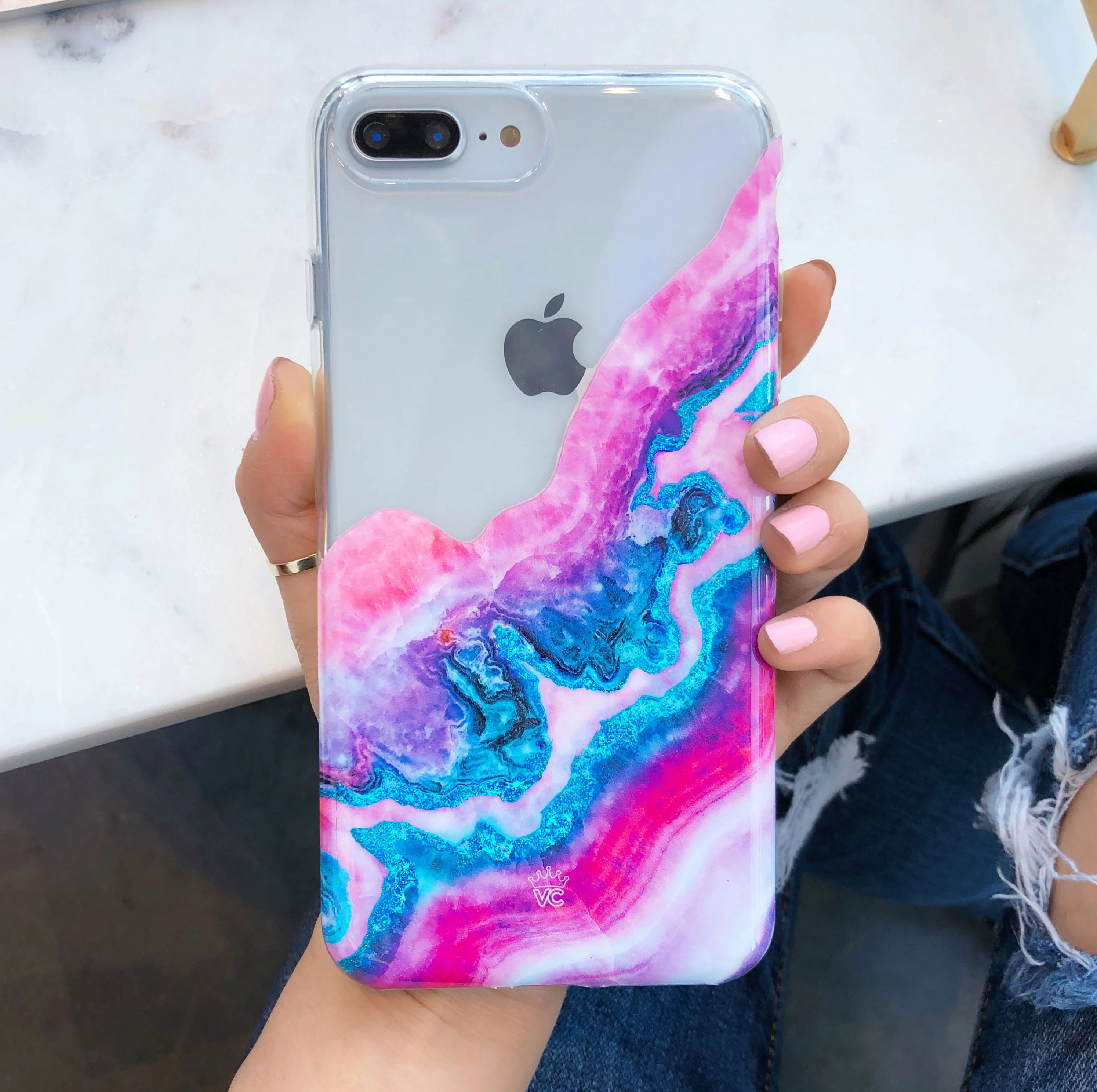 Geode Glitter Clear iPhone Case - Image 16