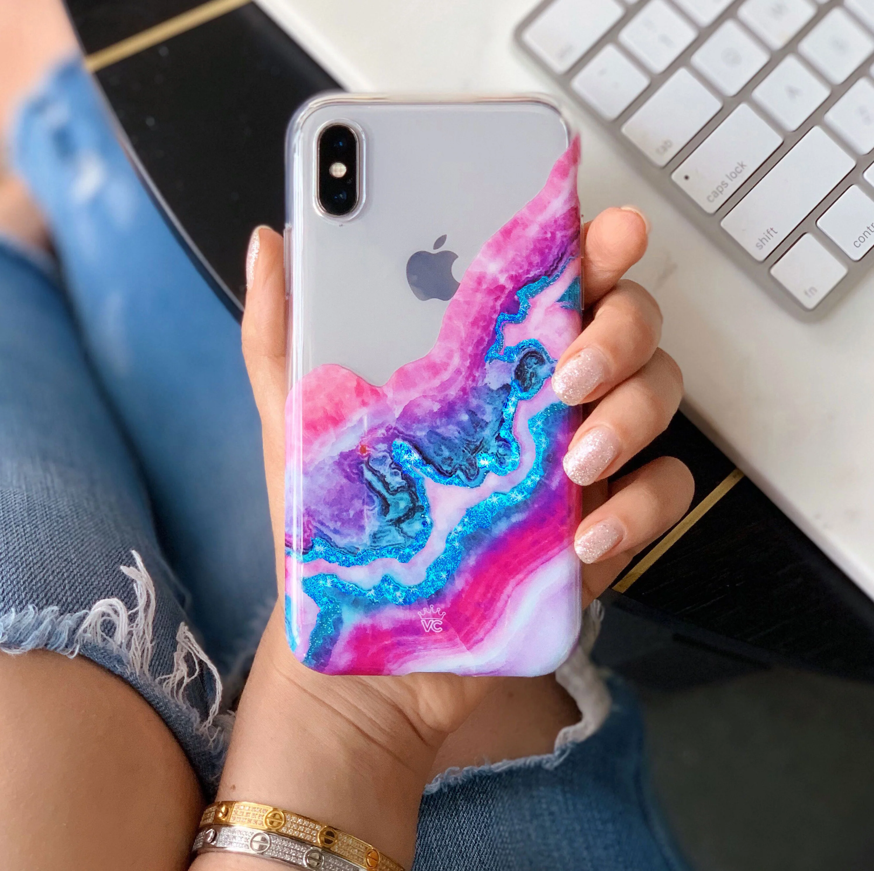 Geode Glitter Clear iPhone Case - Image 30