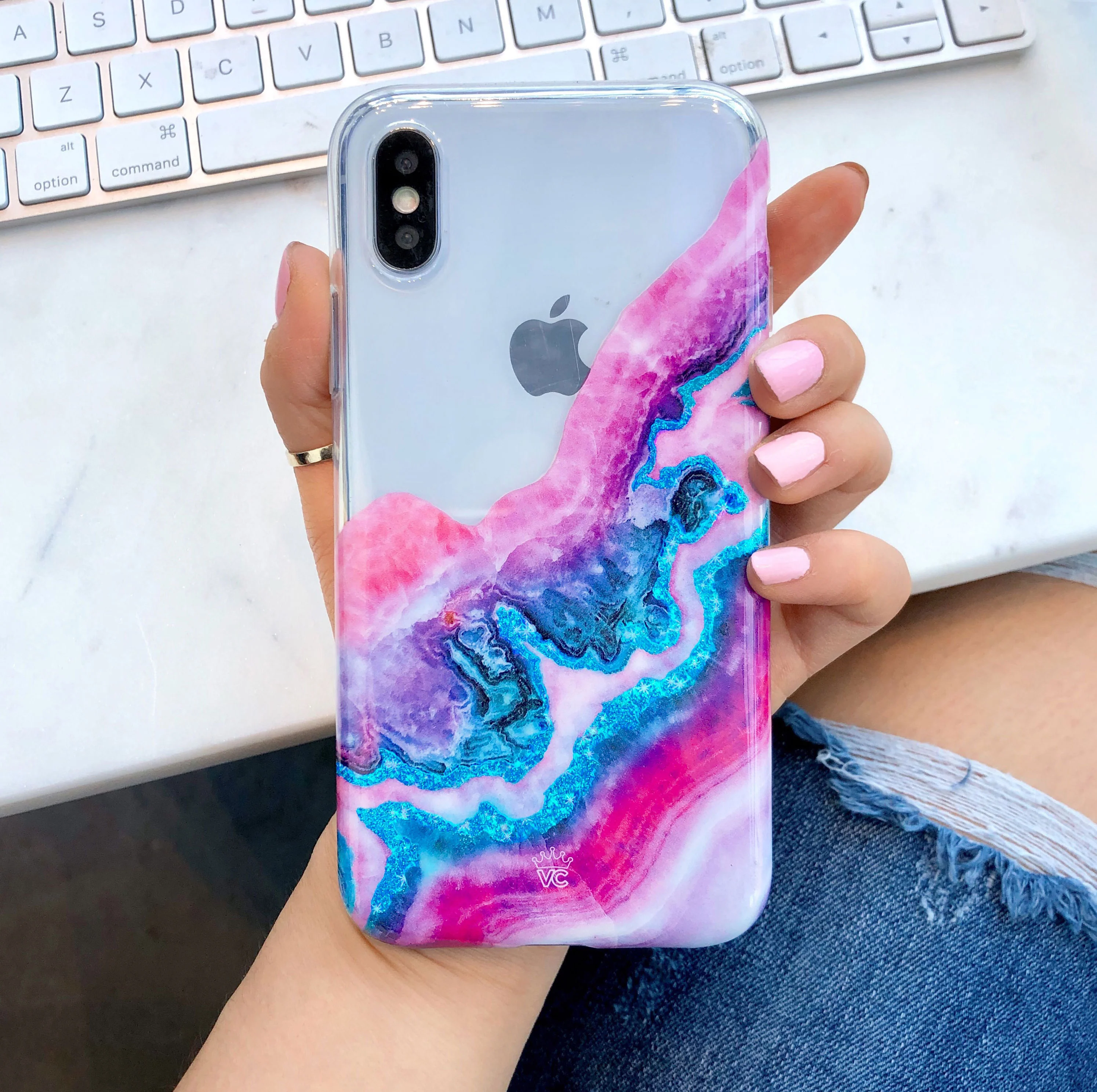 Geode Glitter Clear iPhone Case - Image 37
