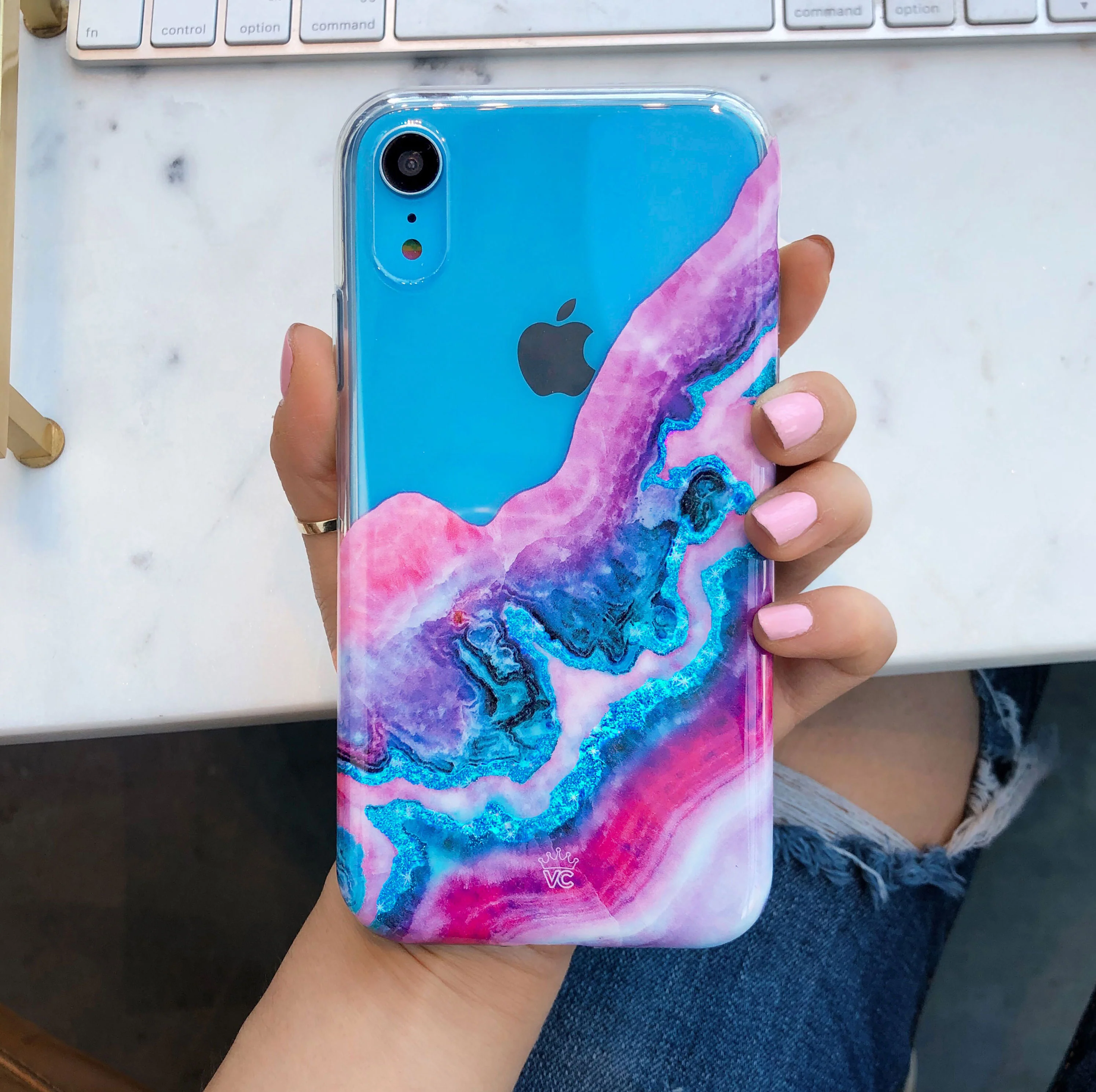 Geode Glitter Clear iPhone Case - Image 58