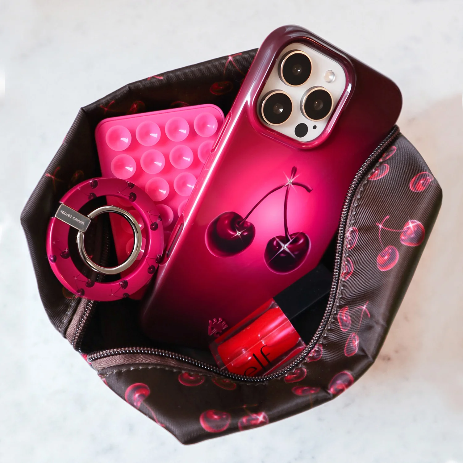 Black Cherry Crystal MagSafe Grip Ring - Image 2