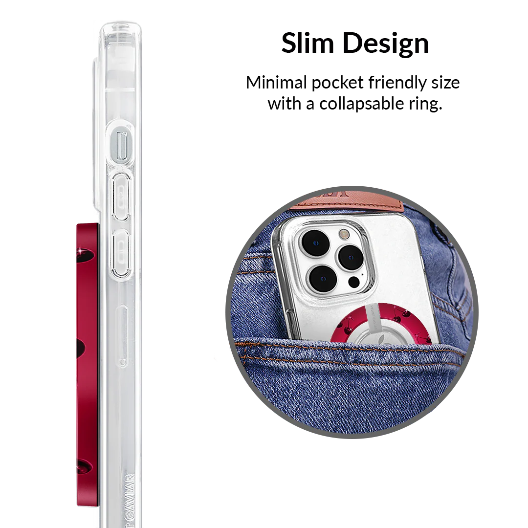 Black Cherry Crystal MagSafe Grip Ring - Image 5