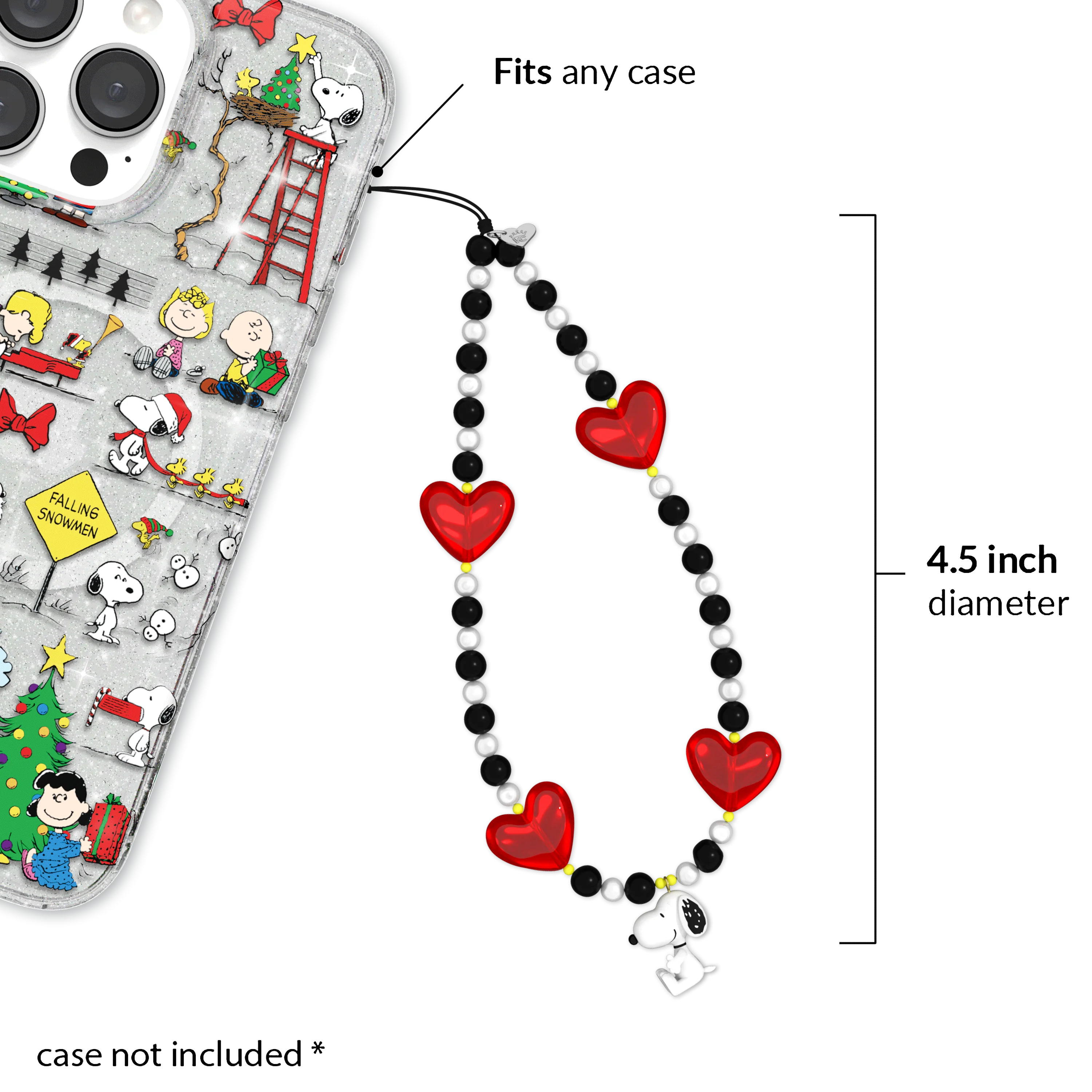 Snoopy Hearts Phone Charm - Image 3