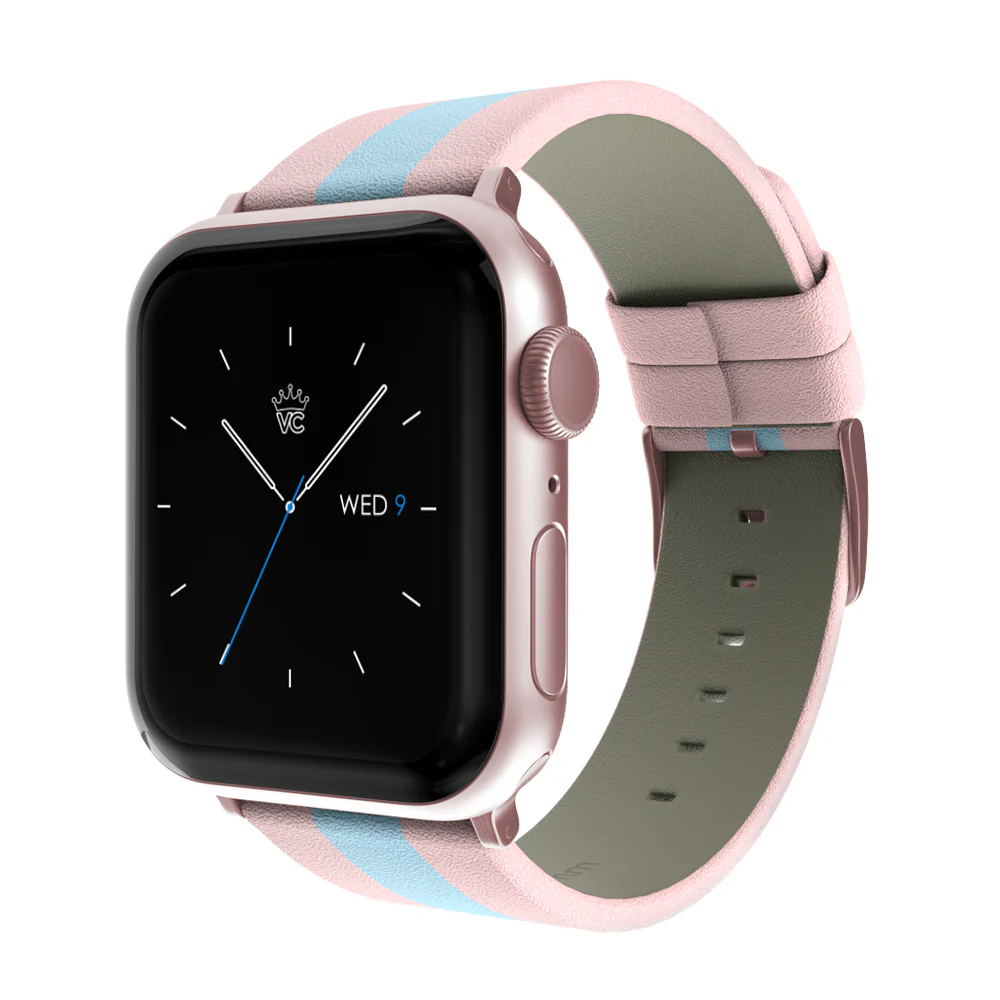 Pink & Blue Stripes Apple Watch Band - Image 12