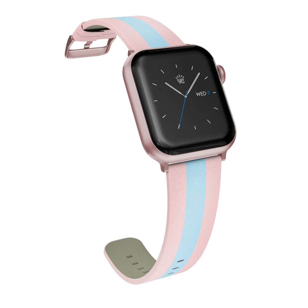 Pink & Blue Stripes Apple Watch Band - Image 3