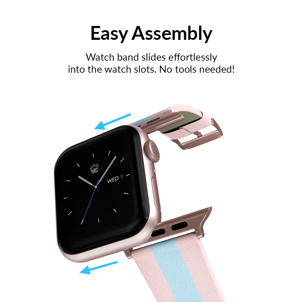 Pink & Blue Stripes Apple Watch Band - Image 5
