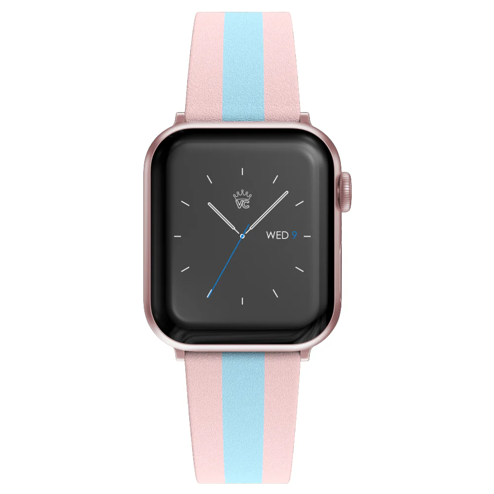 Pink & Blue Stripes Apple Watch Band - Image 7