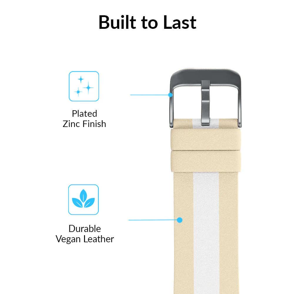 Tan & White Stripes Apple Watch Band - Image 10