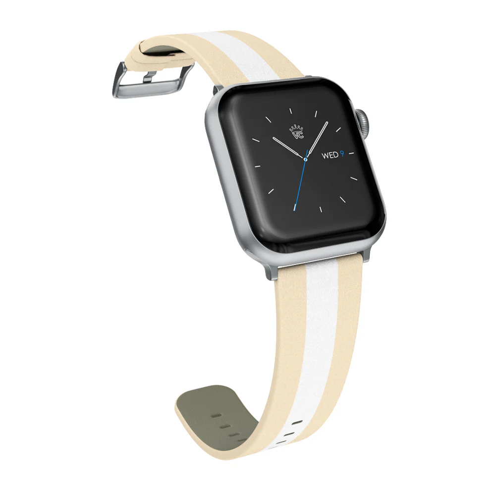 Tan & White Stripes Apple Watch Band - Image 3