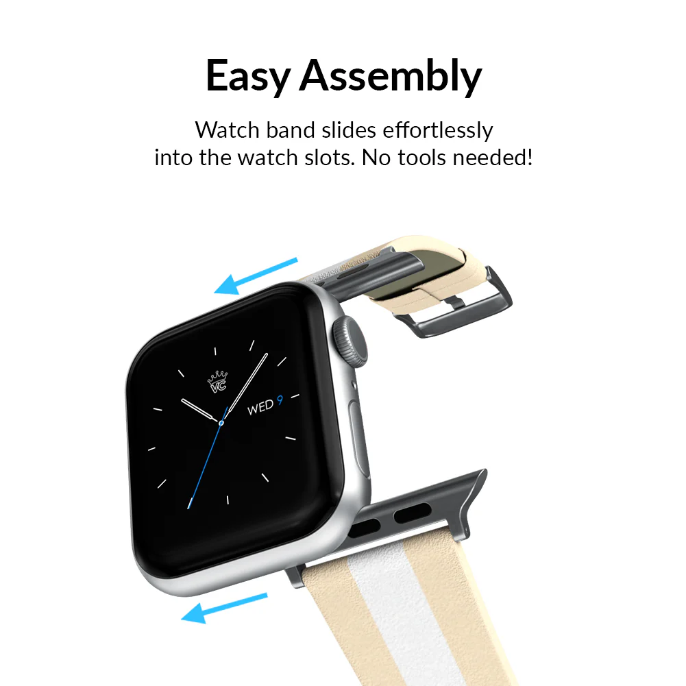 Tan & White Stripes Apple Watch Band - Image 5