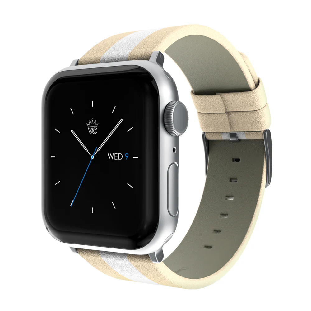 Tan & White Stripes Apple Watch Band - Image 6