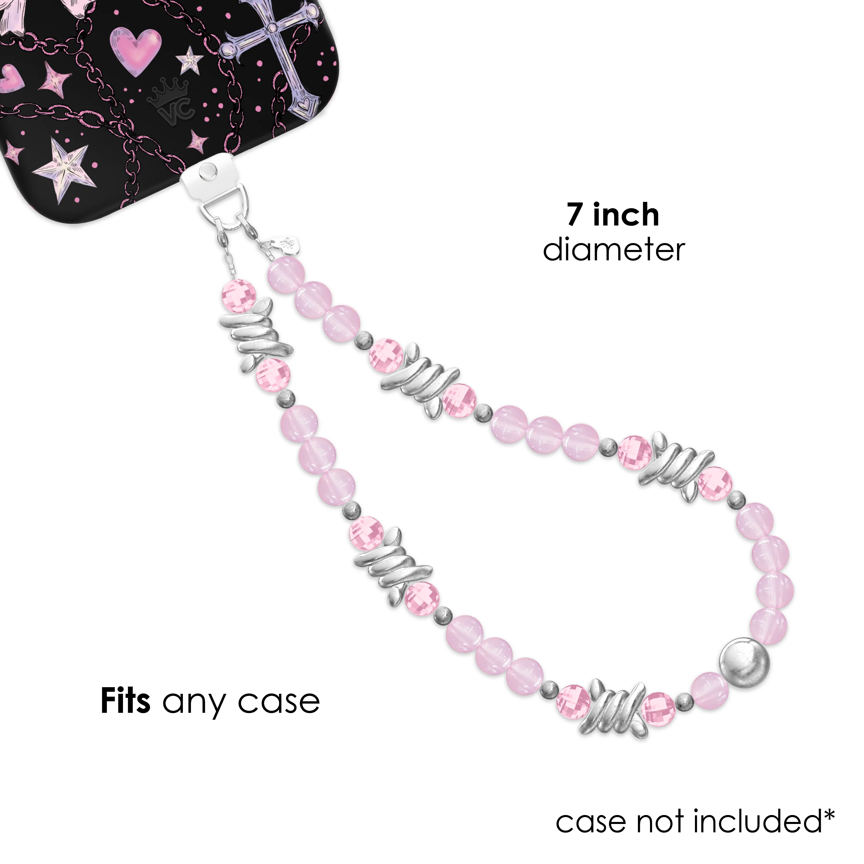 Pink Barbed Wire Phone Charm - Image 4