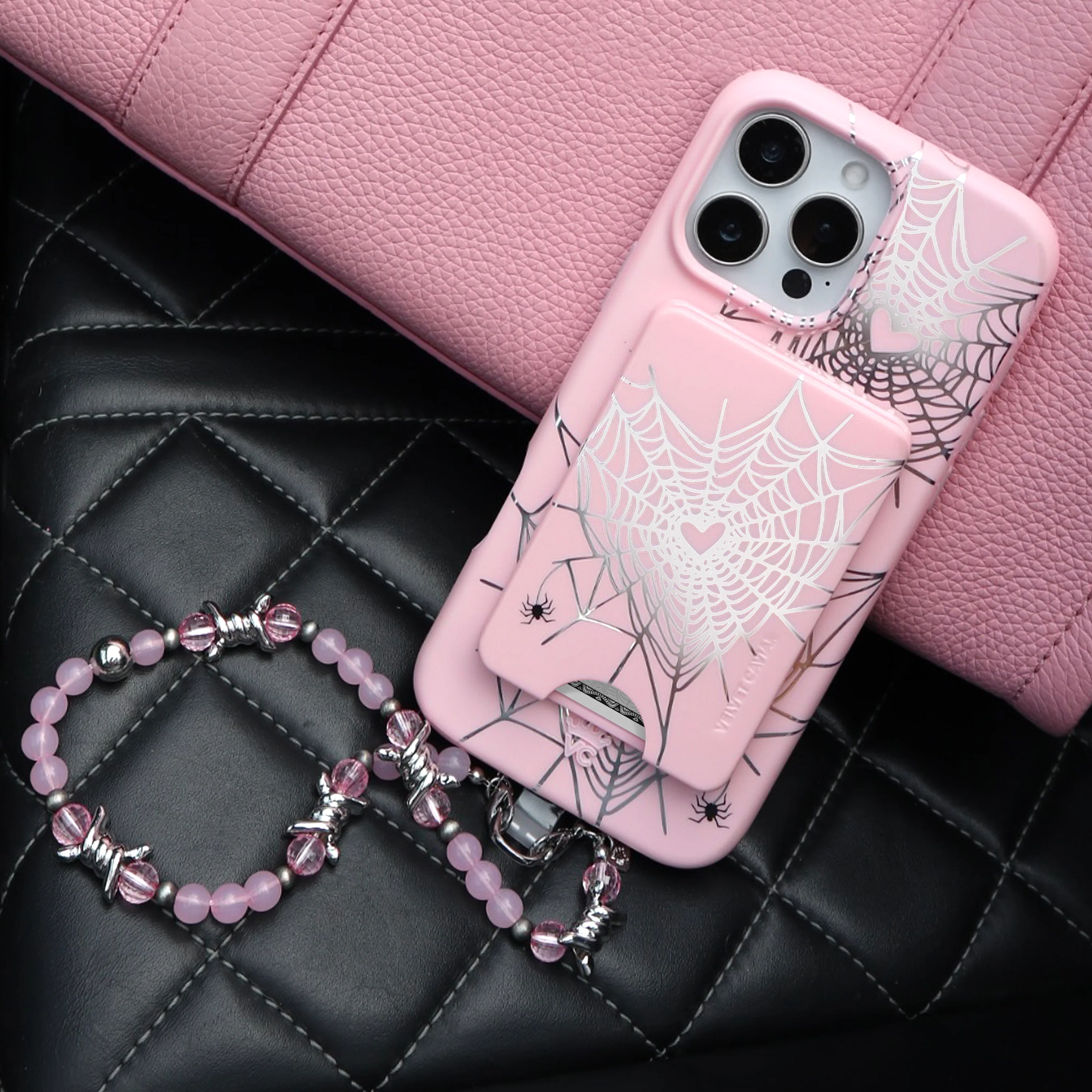 Pink Barbed Wire Phone Charm - Image 5