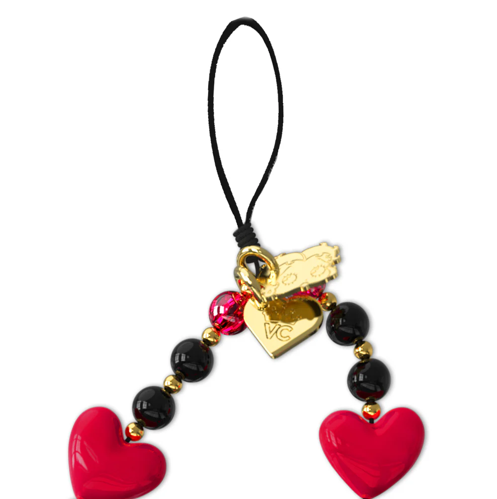 Betty Boop Black Heart Phone Charm - Image 4