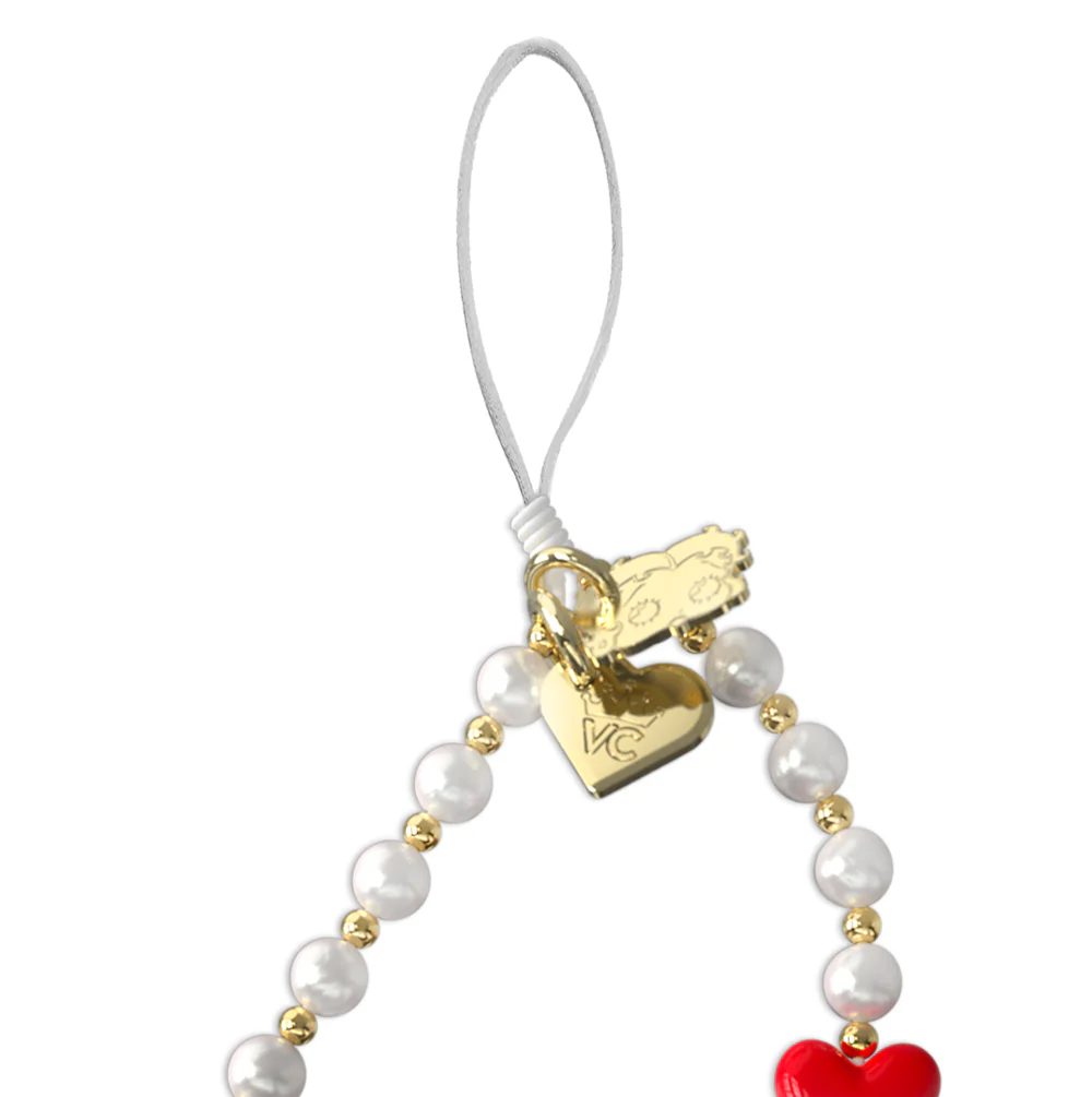 Betty Boop Pearl Heart Phone Charm - Image 4