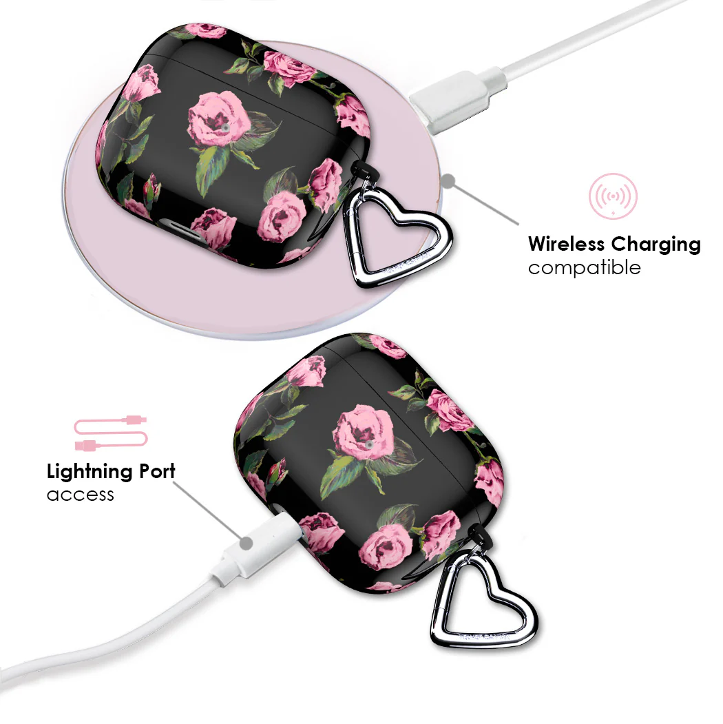 Pink Rose Floral AirPod Case - Image 14