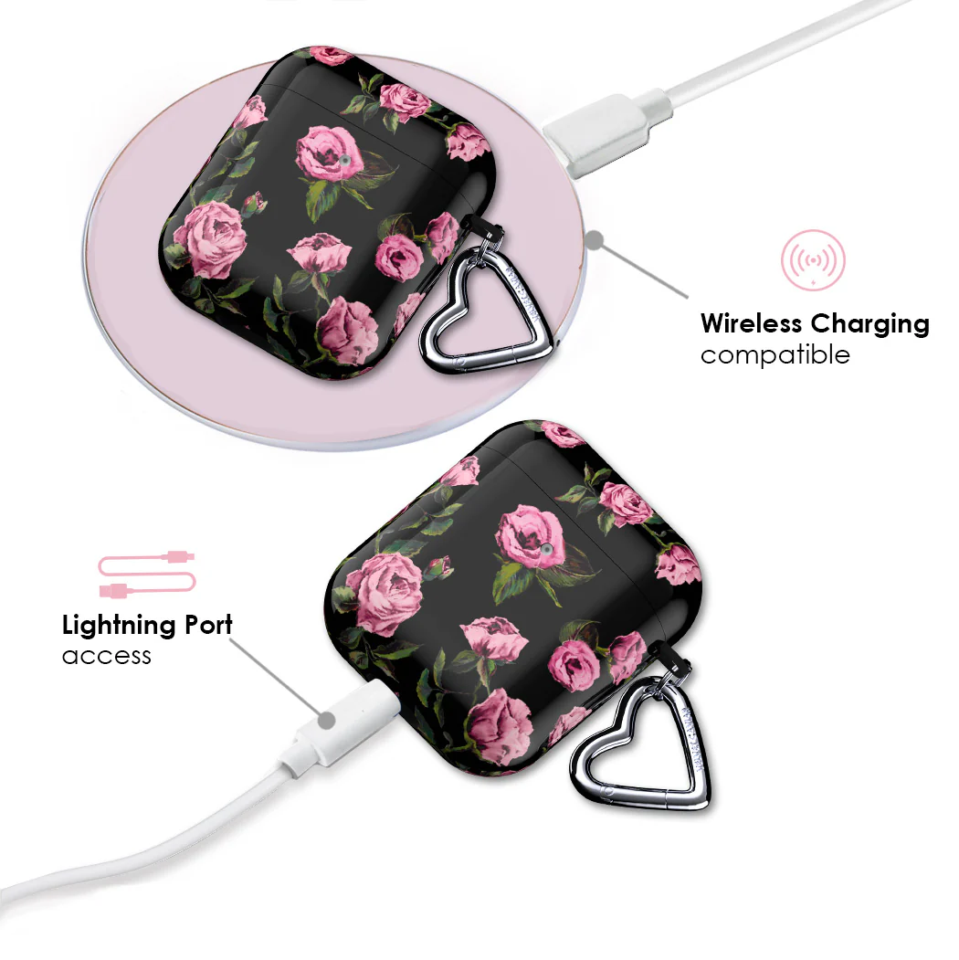Pink Rose Floral AirPod Case - Image 4