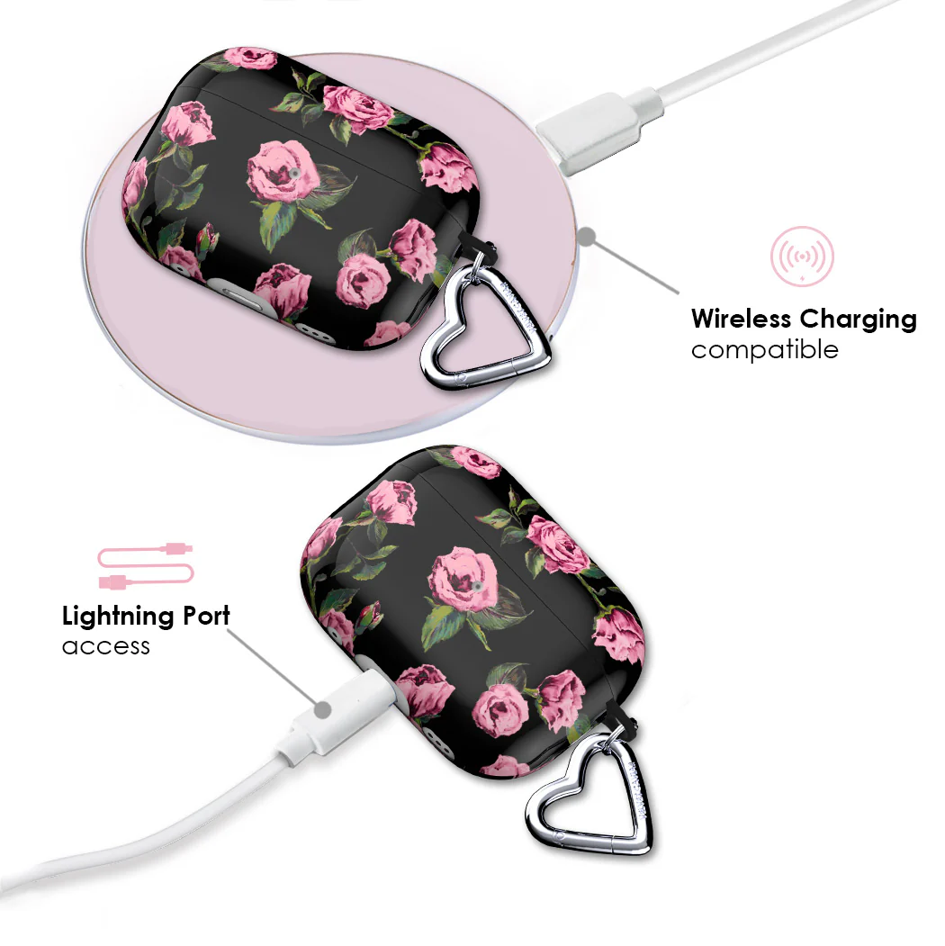 Pink Rose Floral AirPod Case - Image 9