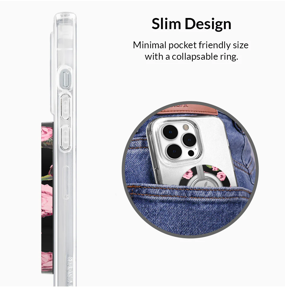 Pink Rose Floral MagSafe Grip Ring - Image 5