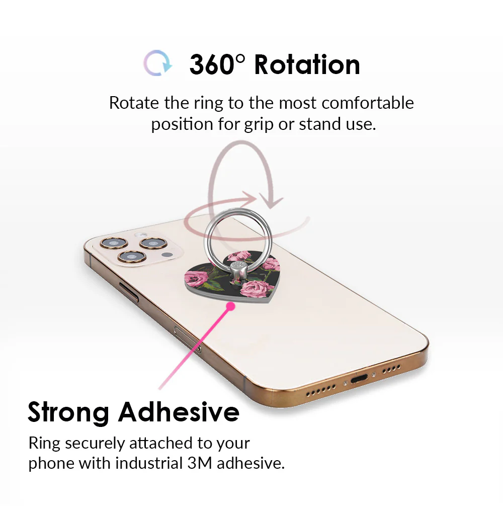 Pink Rose Floral Phone Ring - Image 3