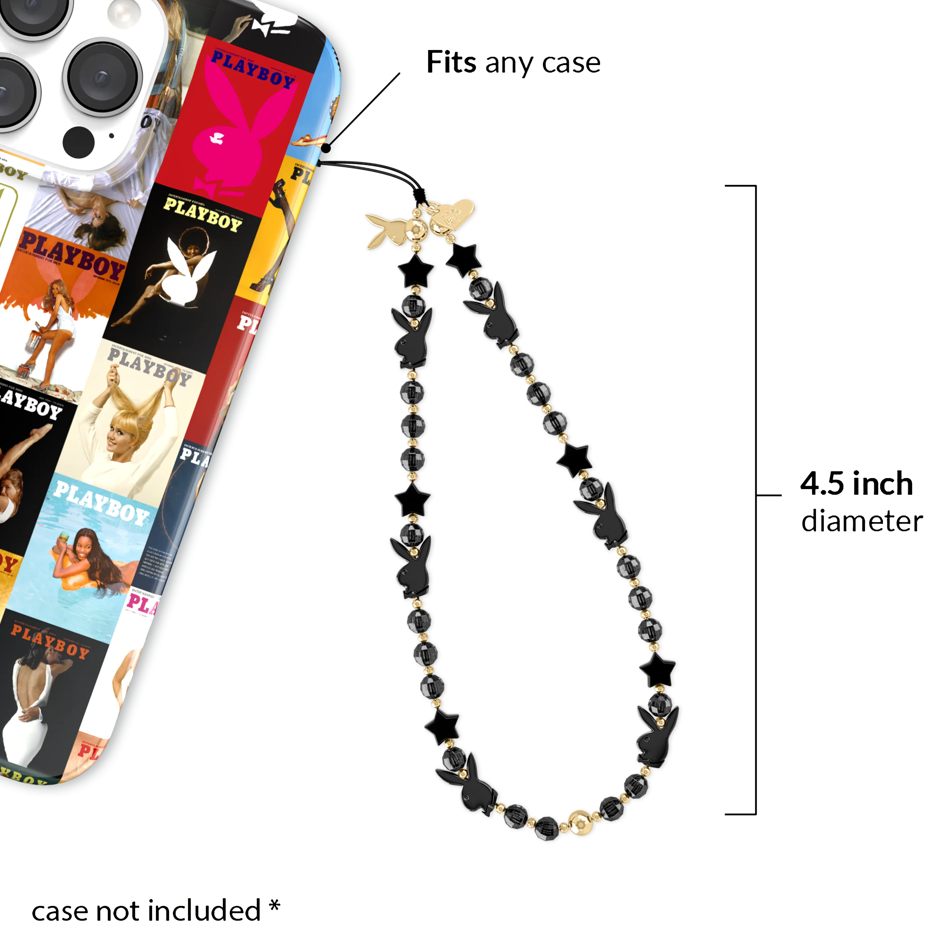 Playboy Black Bunny Phone Charm - Image 3