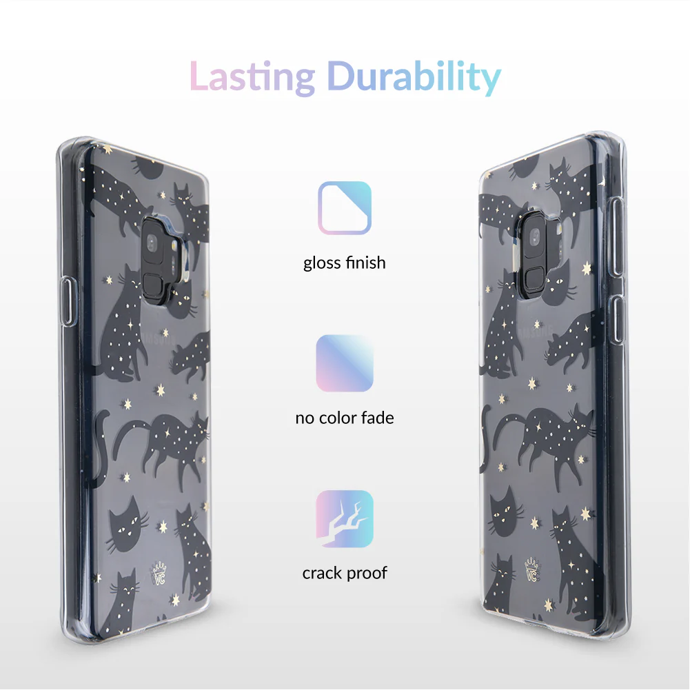 Black Cat Clear Samsung Galaxy Case - Image 22