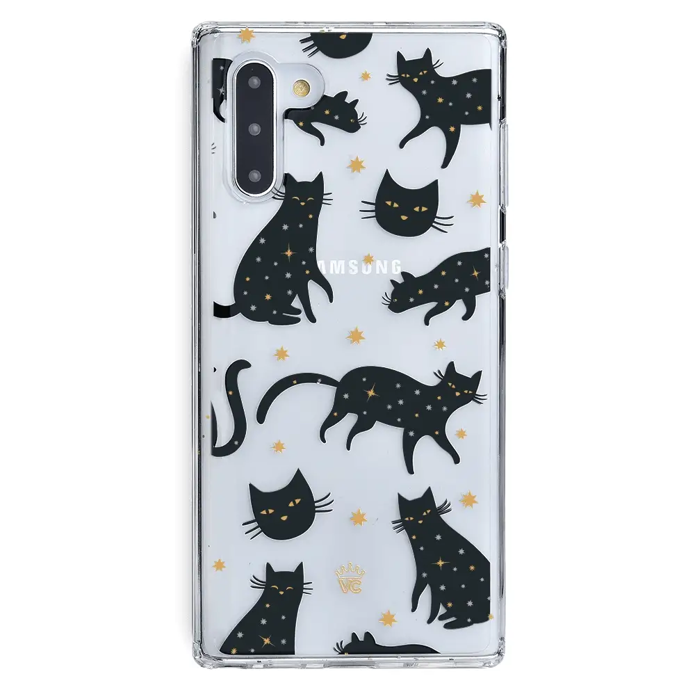 Black Cat Clear Samsung Galaxy Case - Image 35