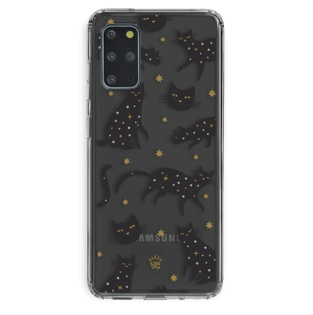 Black Cat Clear Samsung Galaxy Case - Image 45