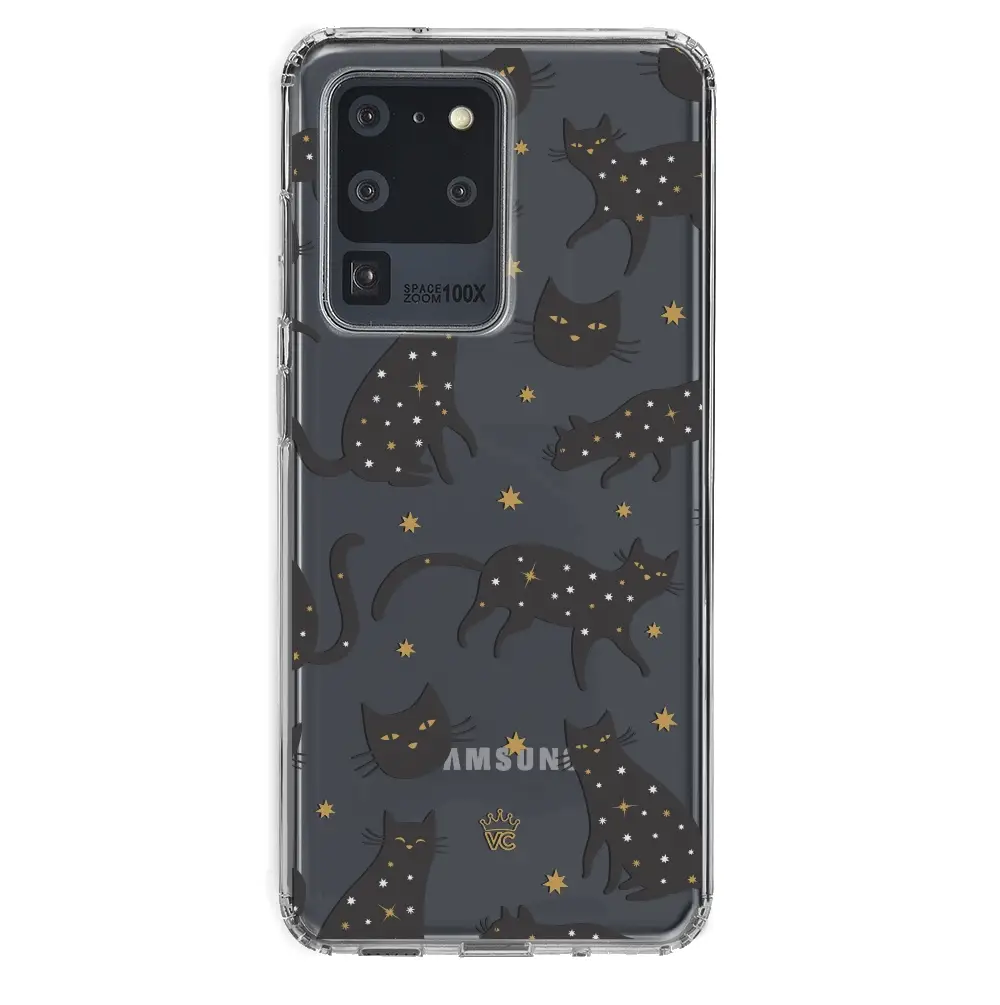 Black Cat Clear Samsung Galaxy Case - Image 50