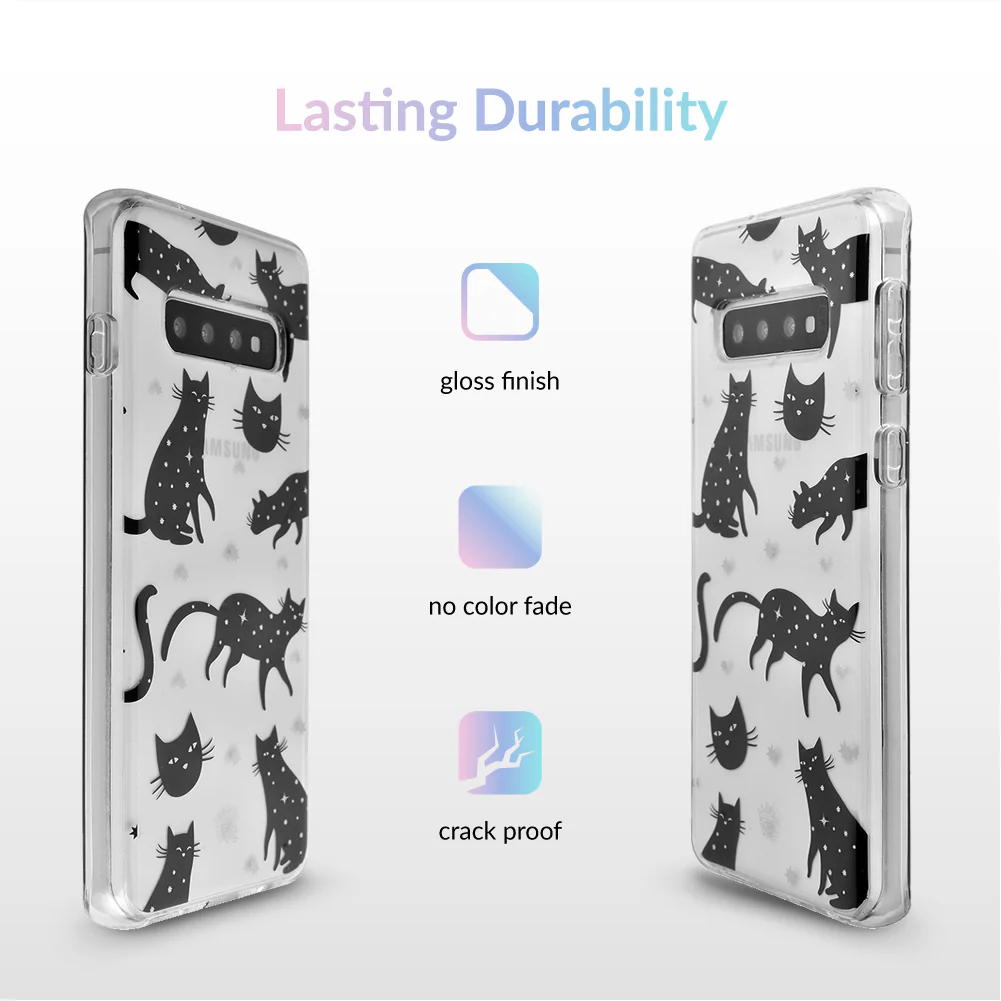 Black Cat Clear Samsung Galaxy Case - Image 8