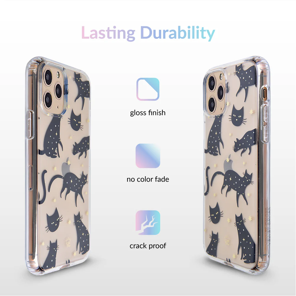 Black Cat Clear iPhone Case - Image 34