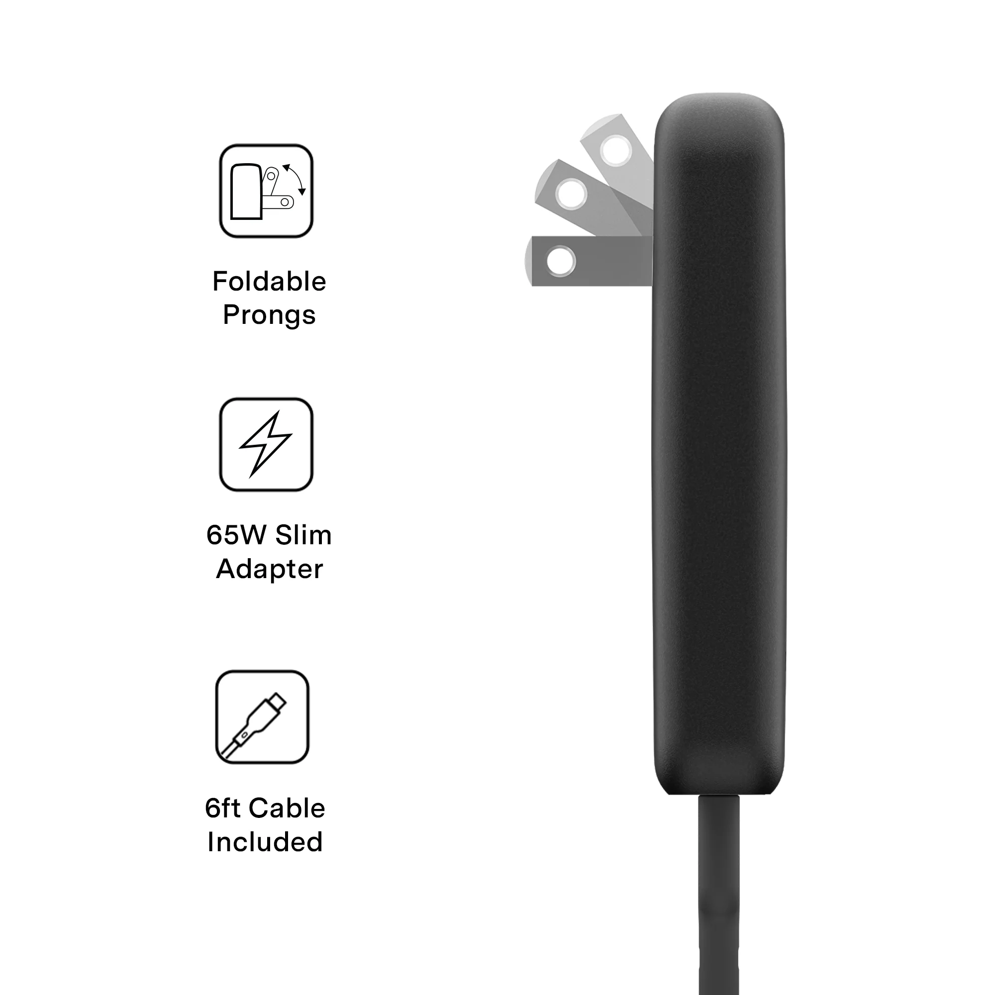 Black Fast Charging Set, Dual Port Wall Adapter + 6ft USB-C Cable - Image 3
