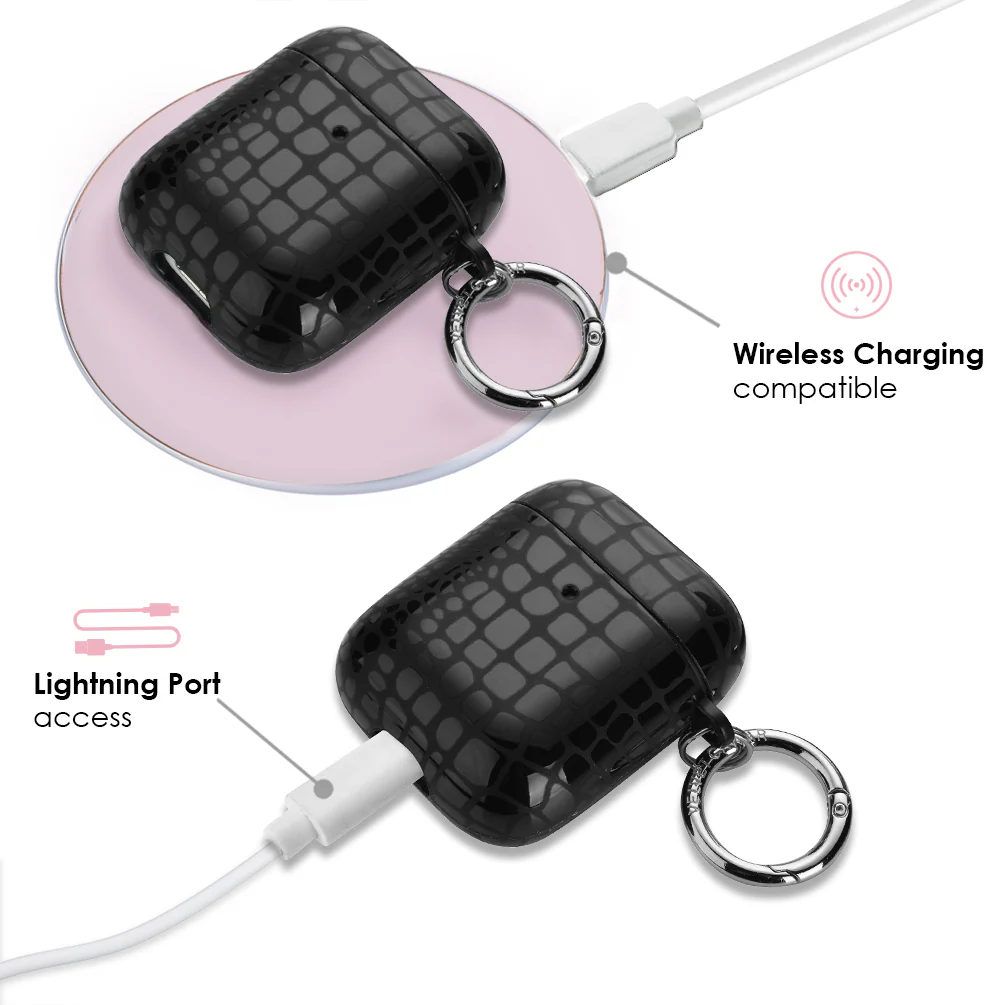 Black Croc AirPod Case - Image 4