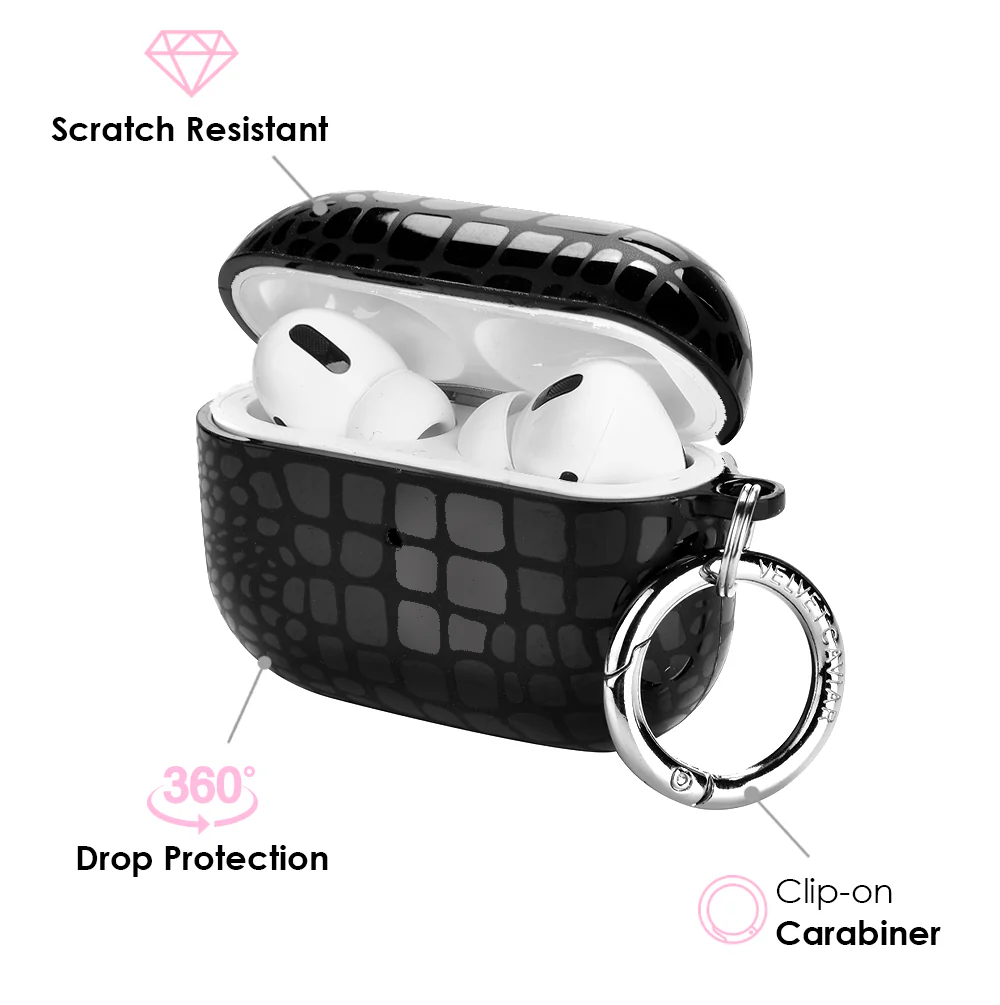 Black Croc AirPod Case - Image 8