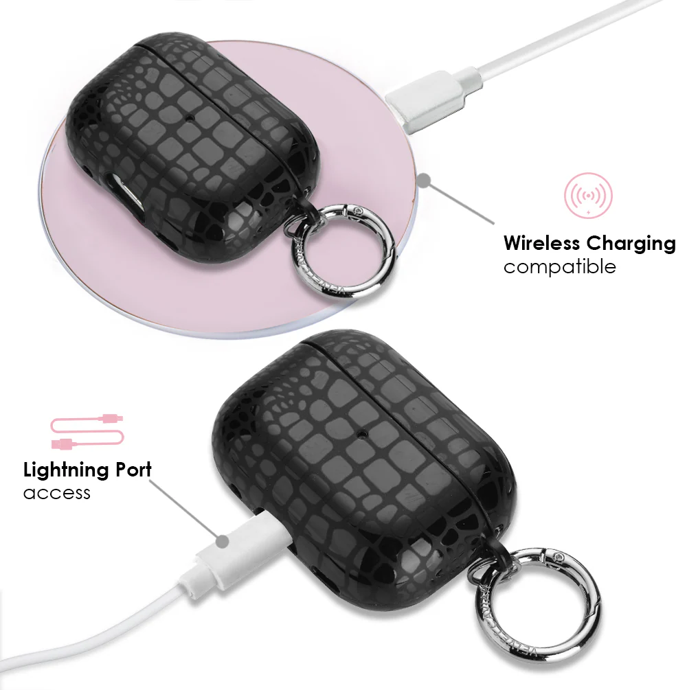 Black Croc AirPod Case - Image 9