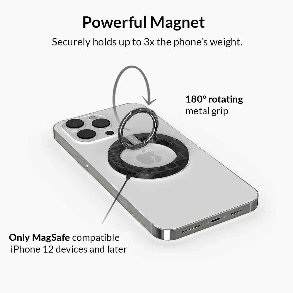 Black Croc MagSafe Grip Ring - Image 3