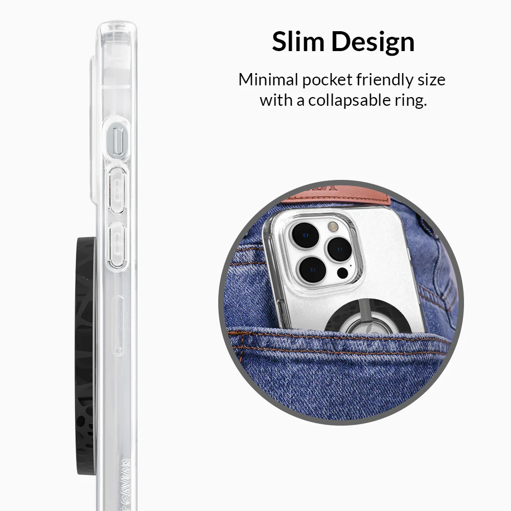 Black Croc MagSafe Grip Ring - Image 5