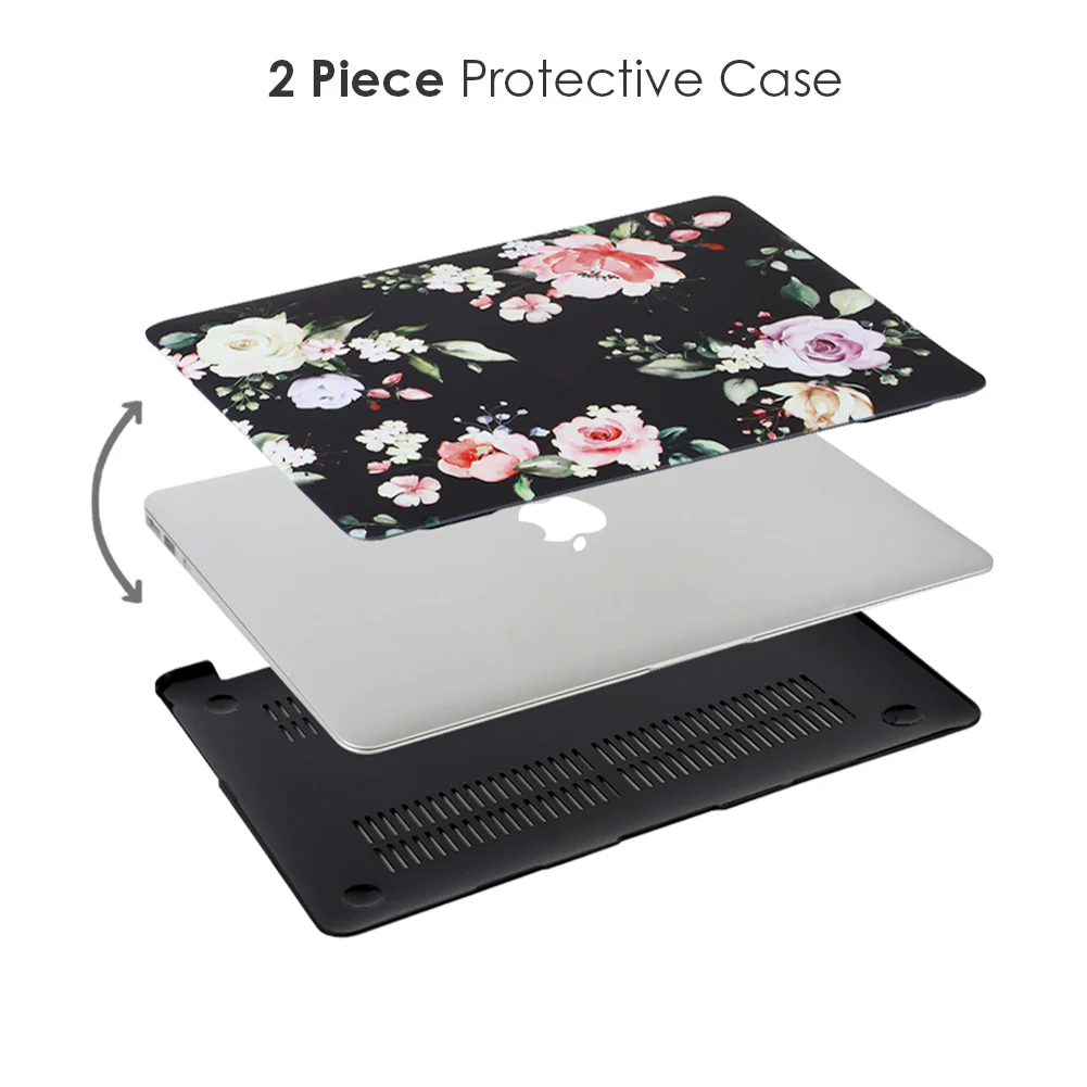 Black Floral MacBook Case - Image 3