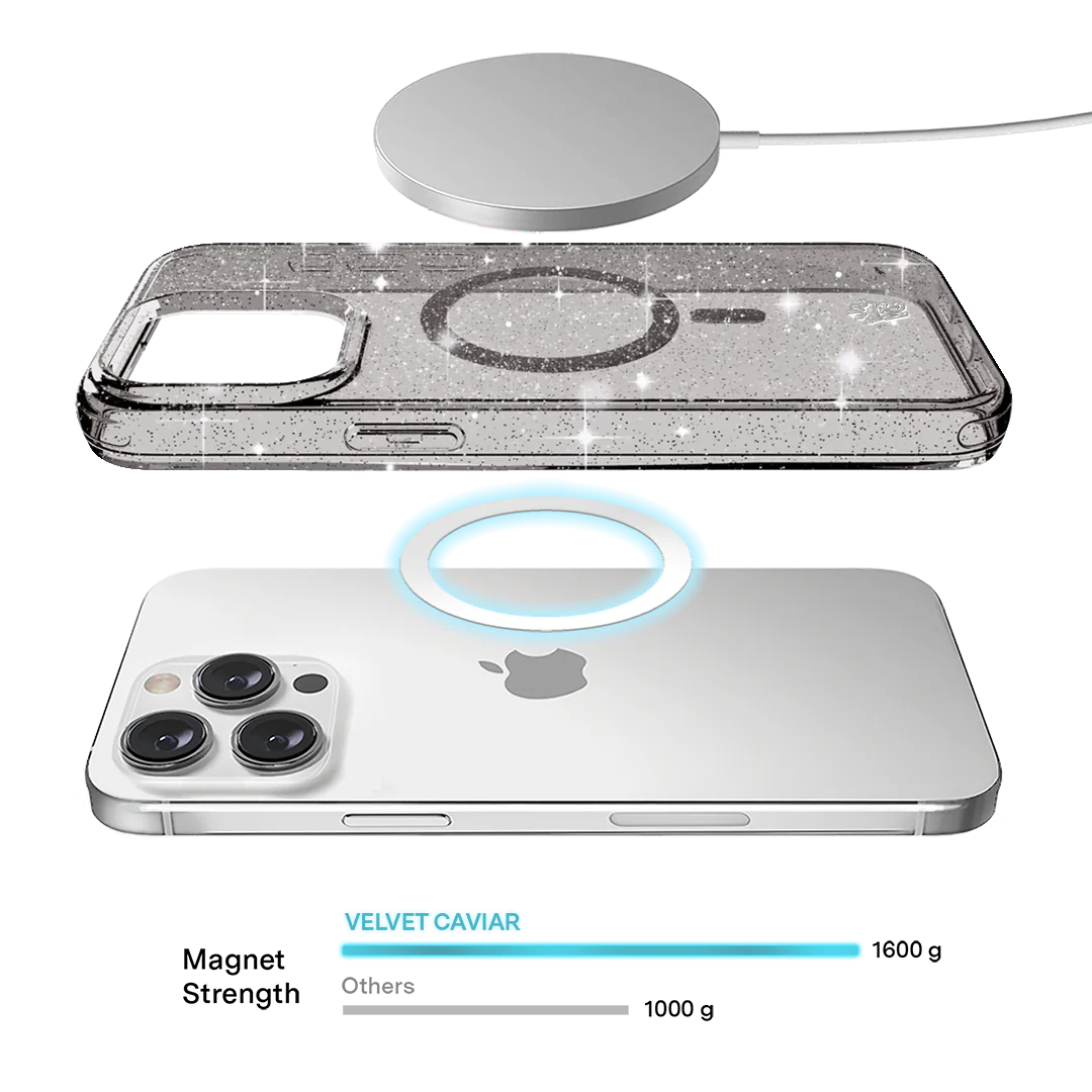 Grey Stardust Glitter iPhone Case - Image 104