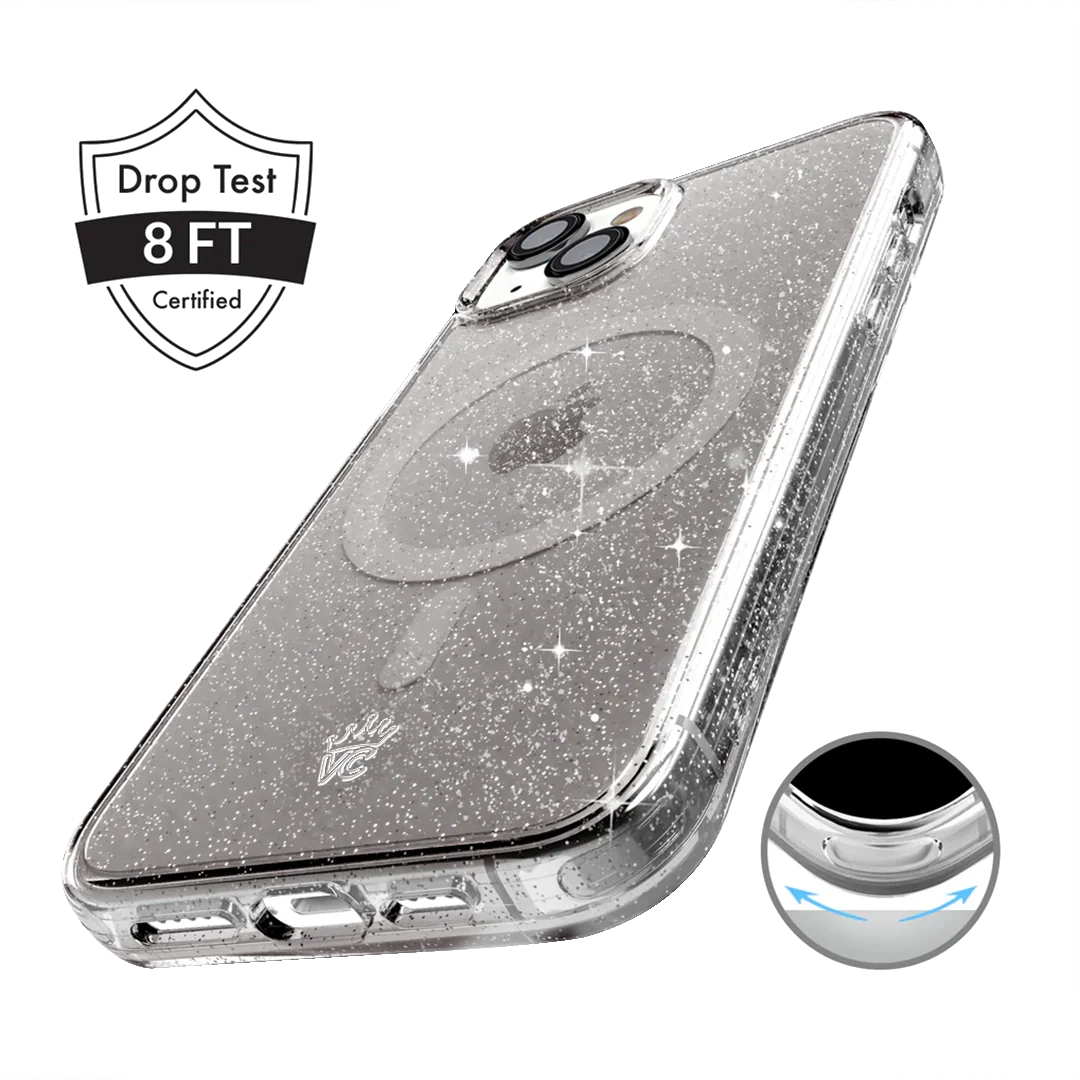 Grey Stardust Glitter iPhone Case - Image 110