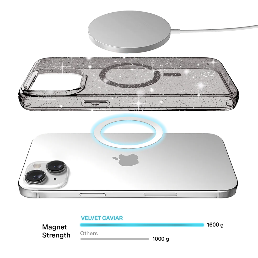 Grey Stardust Glitter iPhone Case - Image 114