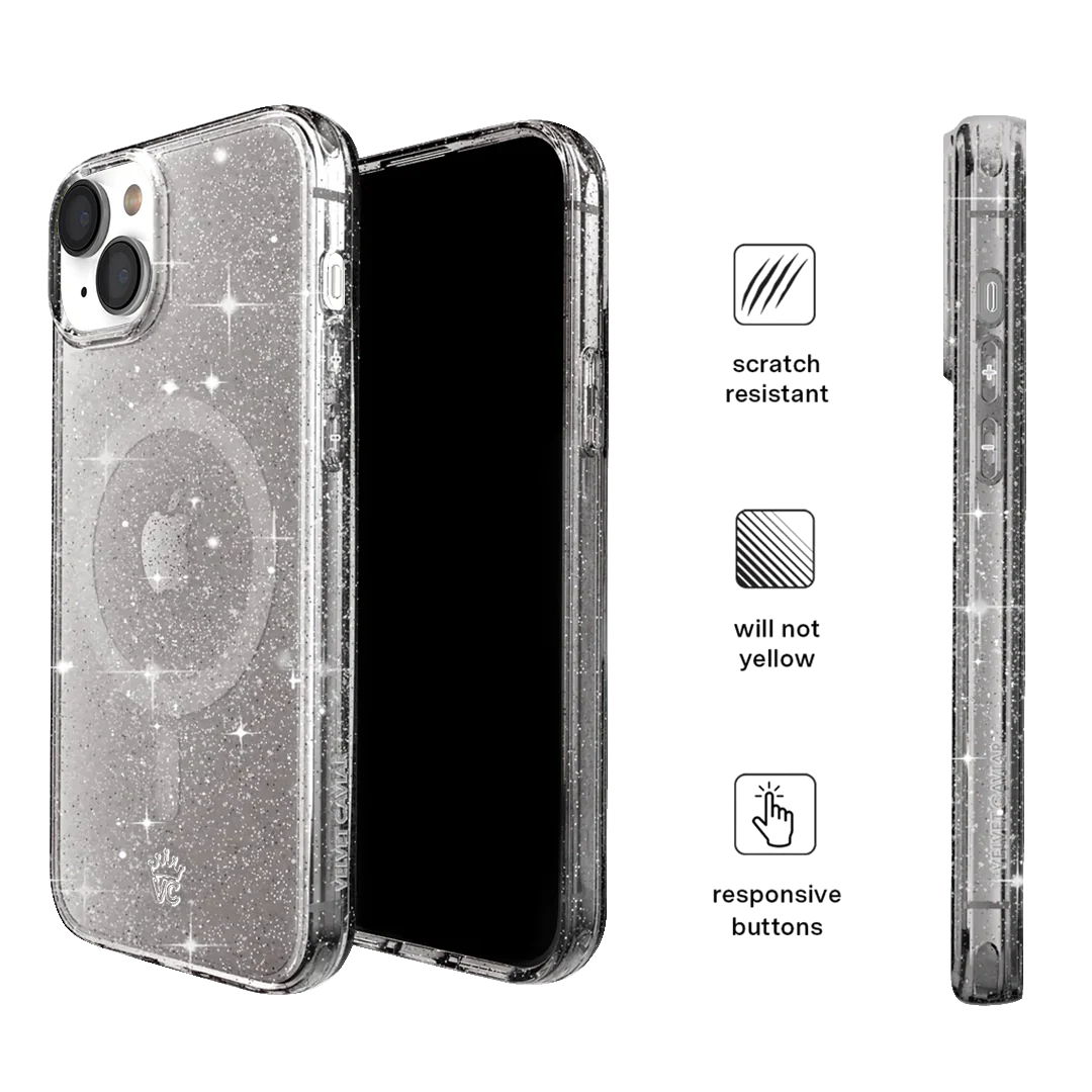 Grey Stardust Glitter iPhone Case - Image 116