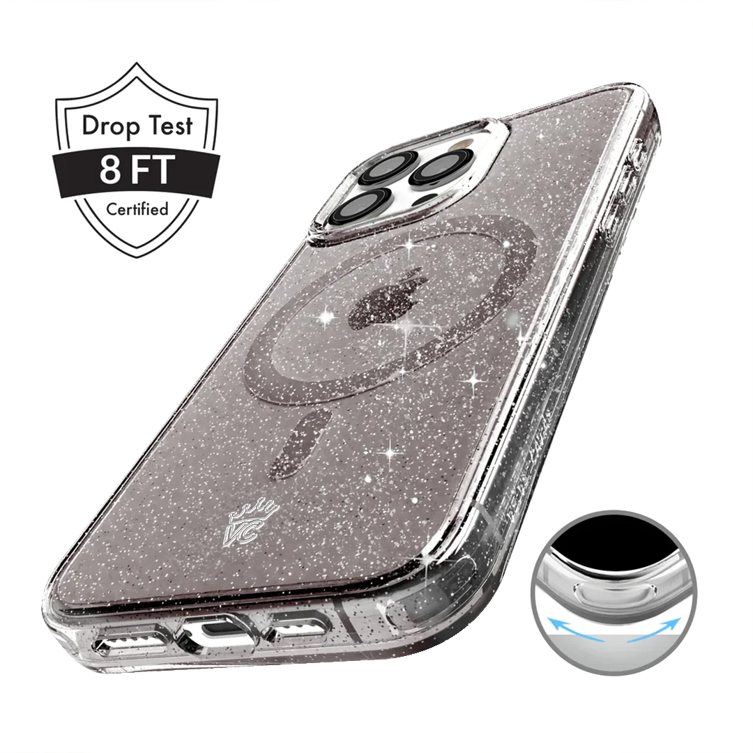 Grey Stardust Glitter iPhone Case - Image 120