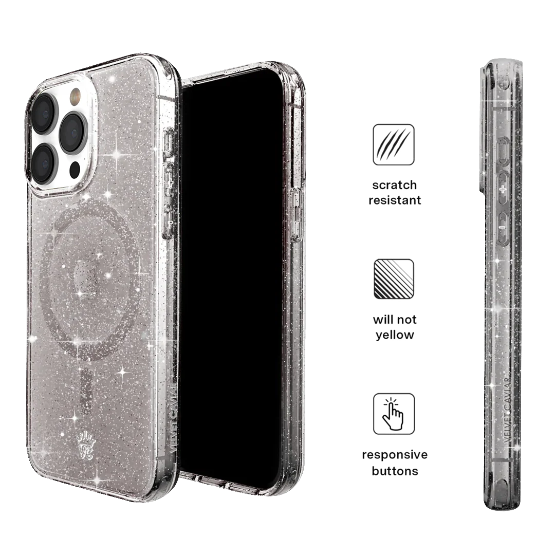Grey Stardust Glitter iPhone Case - Image 121