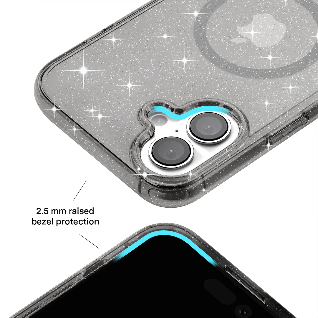 Grey Stardust Glitter iPhone Case - Image 123